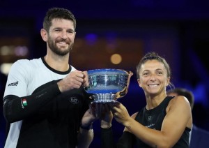  Vavassori ed Errani festeggiano il successo nel doppio misto Us Open