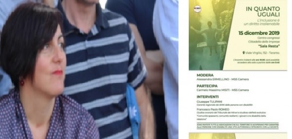 Taranto - in quanto uguali - l’inclusione è un diritto inviolabile Ermellino (M5S)