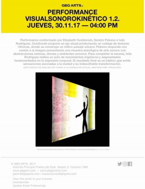 Performace visualsonorokin&eacute;tico este jueves 30 en GBG ARTS