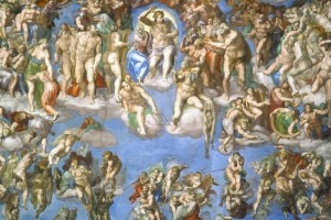 Giudizio universale di Michelangelo Buonarroti nella Cappella Sistina. 