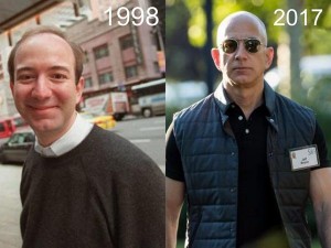 Il fondatore di Amazon in due scatti, ecco com'&egrave; cambiato