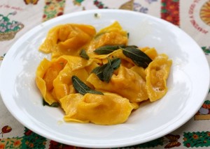 Cappellacci de calabaza tambi&eacute;n conocida como Capellacci di zucca