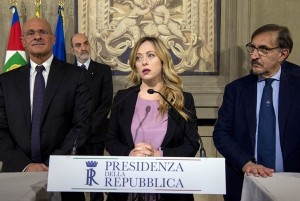 Giorgia Meloni al Quirinale &laquo;Data certa sul voto o scendiamo in piazza&raquo;