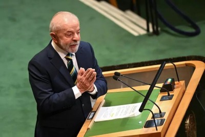  il presidente brasiliano Luiz In&aacute;cio Lula da Silva all'Onu