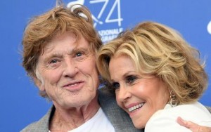 Robert Redford y Jane Fonda, cómplices, cariñosos y también irónicos. Maravillaron en Venecia