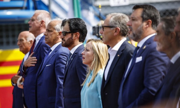 Giorgia Meloni e Matteo Salvini al Gp di Monza