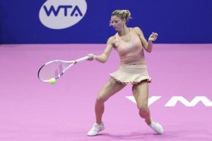 Camila Giorgi celebra en Linz